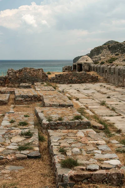 Eski Venedik Kalesi Spinalonga Adası, Crete, Yunanistan