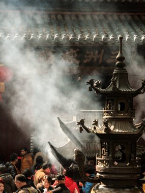 Zhoushan, Çin - olabilir. 25, 2016: buddha Tapınağı sıradan gün boyunca