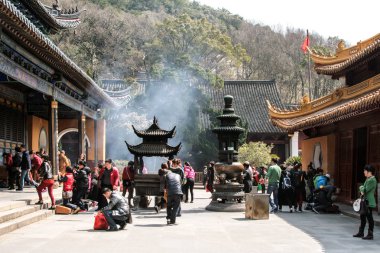 Zhoushan, Çin - olabilir. 25, 2016: buddha Tapınağı sıradan gün boyunca