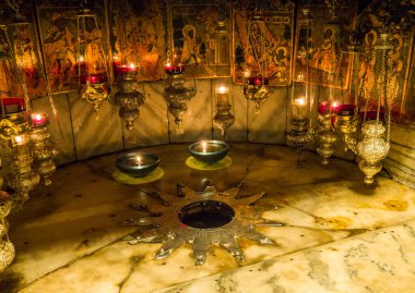 Bethlehem of Galilee, Israel - 12/19/2019: Church of born Christ - the most holy place