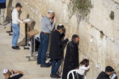 Jerusalem, Israel - 12/20/2019: Wailing Wall - the saint place for Jews, you can put your pray there