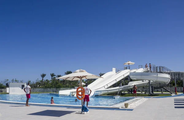 Sousse Tunisia 2019 Sandy Beach Sunny Day People Relax — Stock Photo, Image