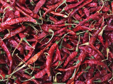 Kurutulmuş kırmızı biber biber biber Tay yemek Üstten Görünüm