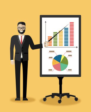 finansal web pankartı, iş konsepti, basitçe vektör illüstrasyonu 