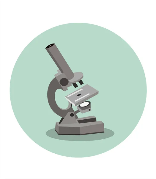 Mikroplar Mikroskopla Inceleniyor Vektör Illüstrasyonu — Stok Vektör