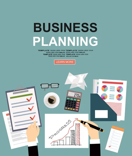 Conceitos Ilustração Design Plano Para Análise Planejamento Negócios Consultoria Trabalho —  Vetores de Stock