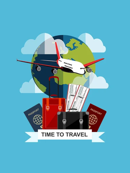 Time Travel Flat Vector Illustration — Stock Vector