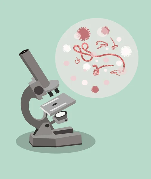 Les Microbes Vus Microscope Illustration Vectorielle — Image vectorielle