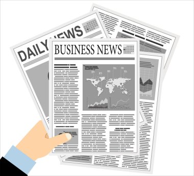  Elinde gazete, vektör