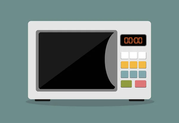 Vector Microwave Oven Flat Design Vector Illustration — Stock Vector