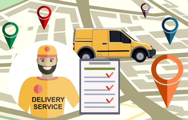 Delivery Service Courier Parcel Collection Flat Illustration Concepts Modern Flat — Stock Vector