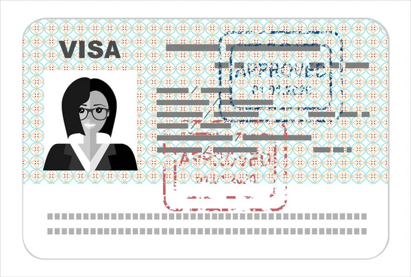 Visa Płaska Ilustracja Koncepcja — Wektor stockowy