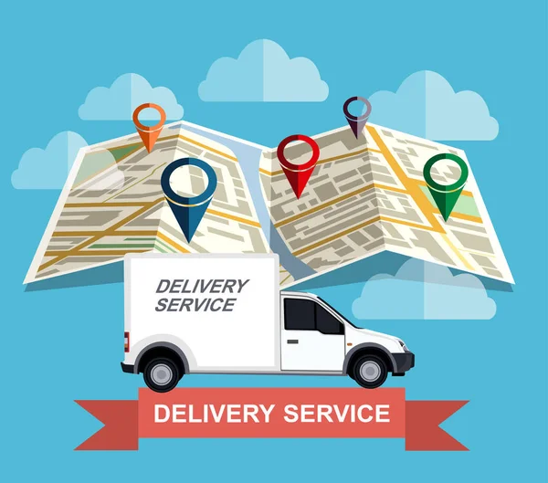 Delivery Service Courier Parcel Collection Flat Illustration Concepts Modern Flat — Stock Vector