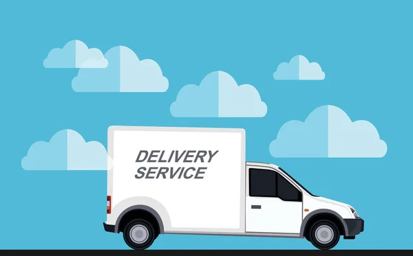 Concept Delivery Service Illustration Truck Fast Shipping Flat Vector — Stock Vector