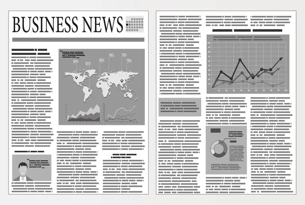 Modelo Jornal Design Gráfico Com Infográfico — Vetor de Stock