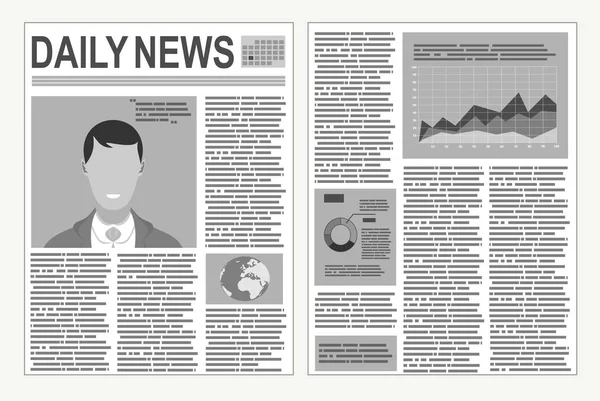 Grafický Design Novinové Šablony Infografikou — Stockový vektor