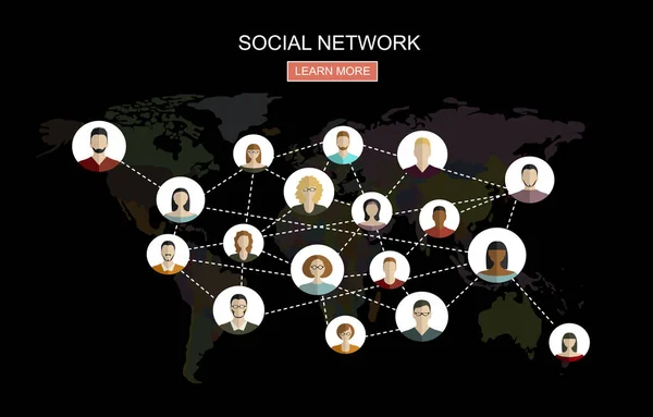 Wereldwijde Sociale Netwerk Abstracte Regeling — Stockvector