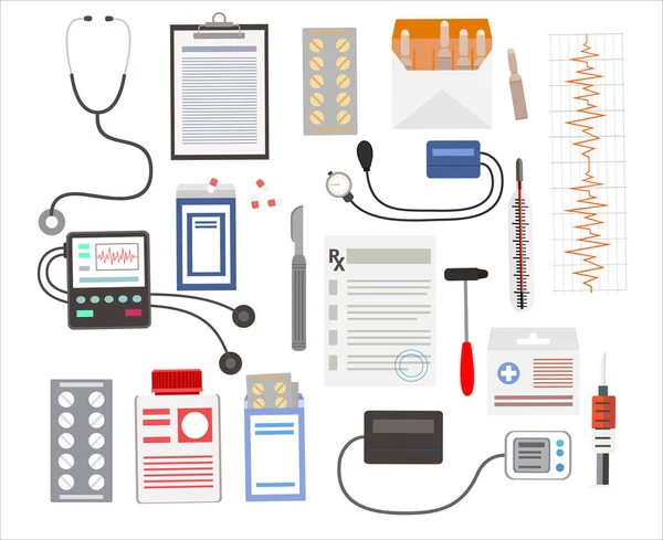 Medical Equipment Set Vector Illustration — Stock Vector