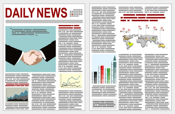 Grafisch Ontwerp Krant Template Met Infographic — Stockvector