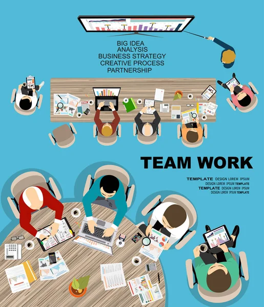 Flachbild Illustrationskonzepte Für Unternehmensanalyse Und Planung Beratung Teamarbeit Projektmanagement Finanzbericht — Stockvektor