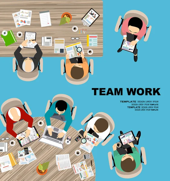 Platte Ontwerp Illustratie Concepten Voor Zakelijke Analyse Planning Consulting Teamwork — Stockvector