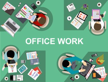 Simgeli iş konsepti için ayarlandı