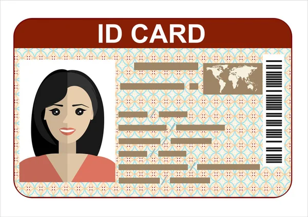 Illustrazione Della Carta Identità Stile Design Piatto — Vettoriale Stock