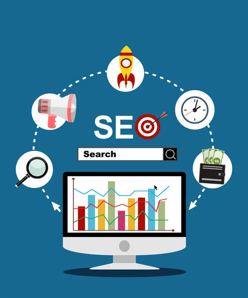 Platte Illustratie Web Analytics Ontwerp Seo Optimalisatie — Stockvector