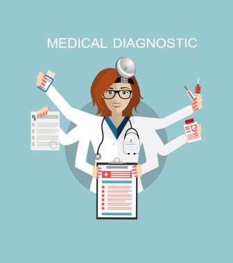 Tıbbi teşhis vektör çizimi modern tasarım