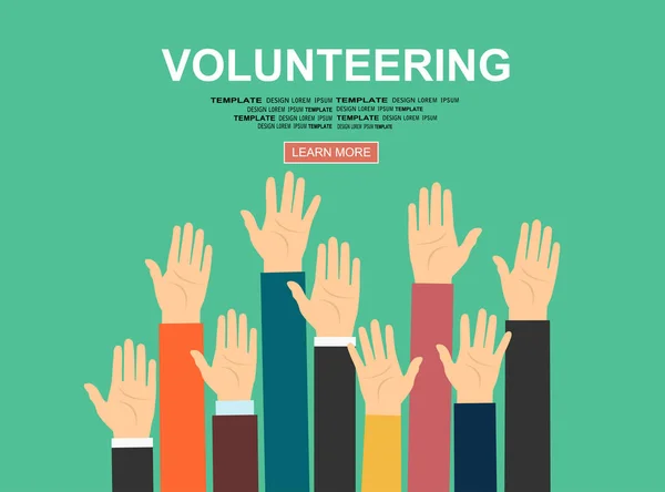 Volunteering Web Banner Simply Vector Illustration — 스톡 벡터