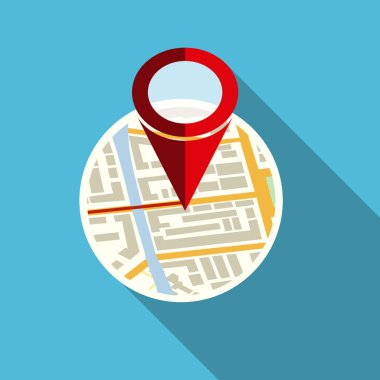 Pin Pointer ile vektör haritası simgesi