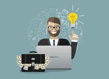 finansal, sosyal medya veya iş ilanı, basitçe vektör illüstrasyonuName      