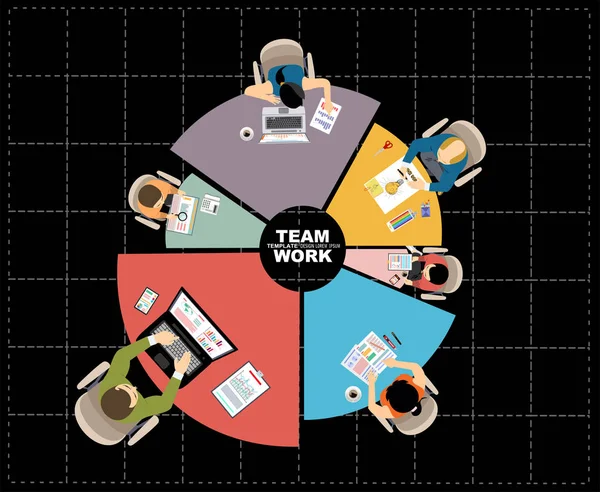 Moderne Vektorillustration Geschäftliche Zusammensetzung Der Teamarbeit — Stockvektor