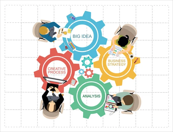 Conception Plate Concepts Illustration Pour Analyse Planification Entreprise Conseil Travail — Image vectorielle