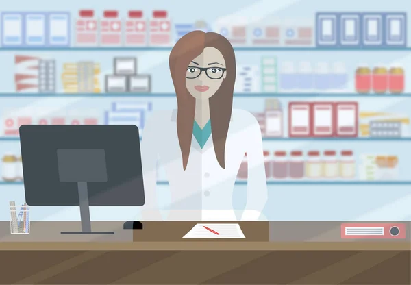 Banner Farmacêutico Ilustração Simplesmente Vetorial — Vetor de Stock