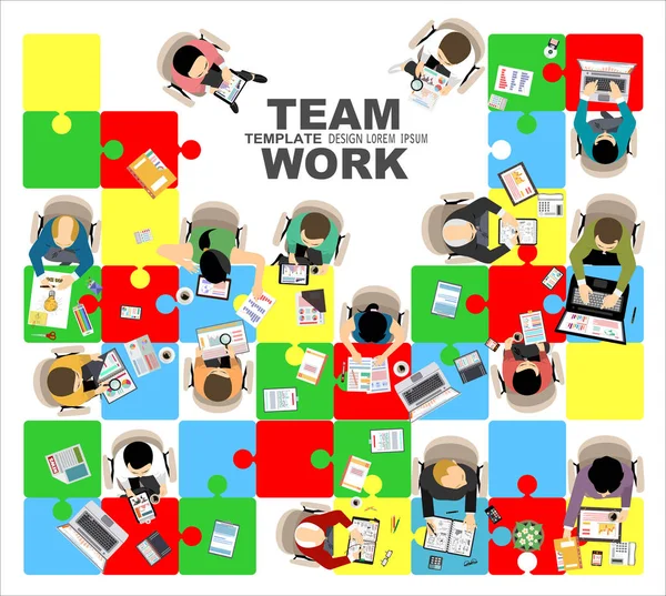 Platte Ontwerp Illustratie Concepten Voor Zakelijke Analyse Planning Consulting Teamwork — Stockvector