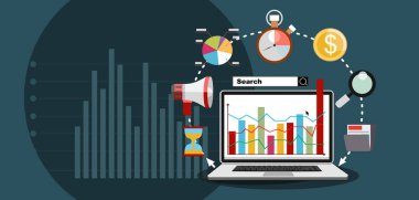 finansal web pankartı, iş konsepti, basitçe vektör illüstrasyonu 