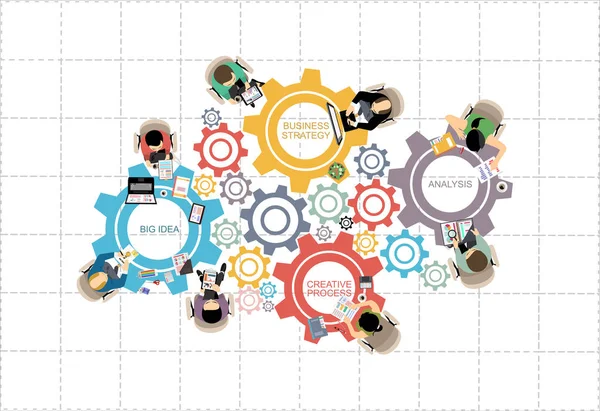 Flachbild Illustrationskonzepte Für Unternehmensanalyse Und Planung Beratung Teamarbeit Projektmanagement Finanzbericht — Stockvektor