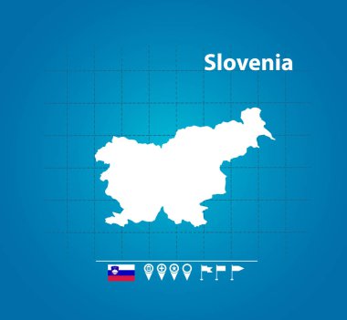 Slovenya haritada, basitçe vektör illüstrasyonu