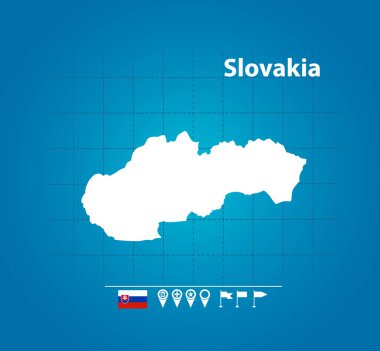 Haritada Slovakya, basitçe vektör illüstrasyonu