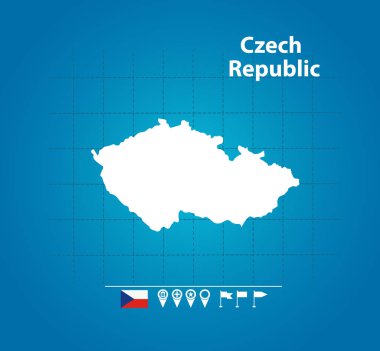 Çek Cumhuriyeti haritada, basitçe vektör illüstrasyonu