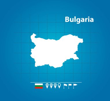 Bulgaristan haritada, basitçe vektör illüstrasyonu
