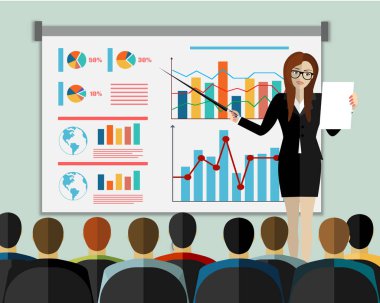 finansal web pankartı, iş konsepti, basitçe vektör illüstrasyonu 