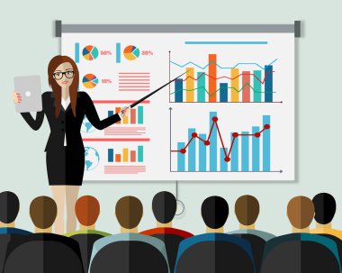 finansal web pankartı, iş konsepti, basitçe vektör illüstrasyonu 