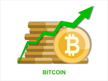 Bitcoin konsepti, basitçe vektör illüstrasyonu 