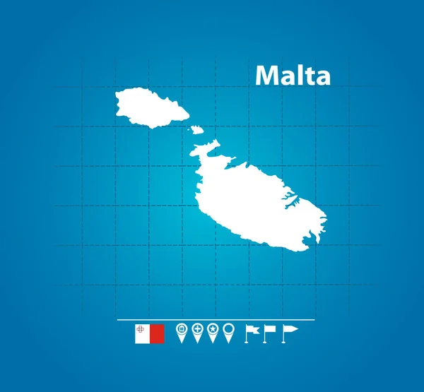 Malta Mapa Simplemente Ilustración Vectorial — Archivo Imágenes Vectoriales