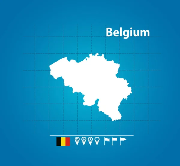 Belgique Sur Carte Simple Illustration Vectorielle — Image vectorielle