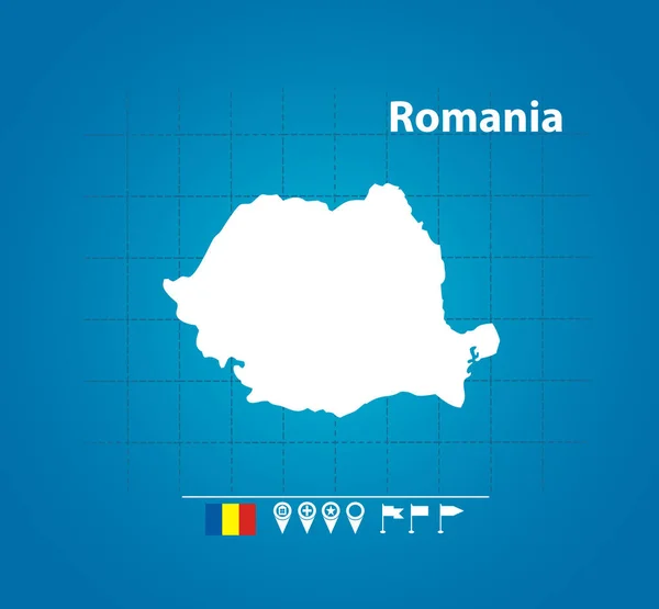 Rumanía Mapa Simplemente Ilustración Vectorial — Vector de stock