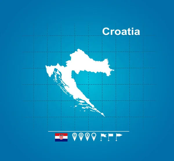 Croazia Sulla Mappa Illustrazione Vettoriale — Vettoriale Stock