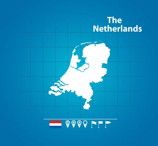 Нідерланди Карті Просто Векторна Ілюстрація — стоковий вектор